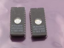  2 PCS  AM2732ADC EPROM, 4KX8, 250ns, MOS, CDIP24 -- NOS 2732