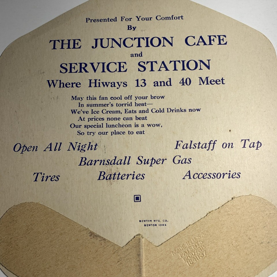 1930’s Falstaff Beer St Louis Adv Hand Fan Higginsville Missouri Winter