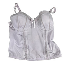 Vtg Secret Treasures Bustier Corset 38C Purple Lingerie Romantic Y2K Embroidered