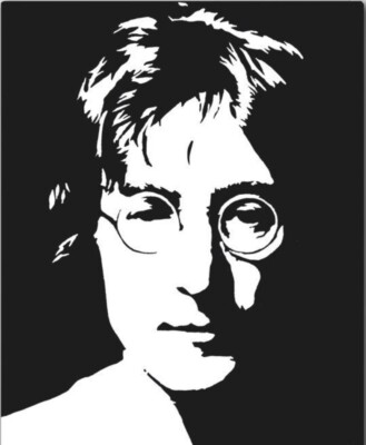 Hand painted art canvas 16”x20”JOHN LENNON Acrylic painting Black