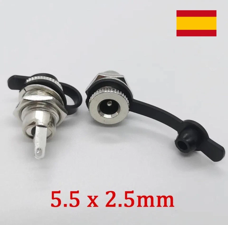 Power Connector Socket Female Panel Connector 2-Pin 5.5X2.5mm 3A 12V - Imagen 1 de 1