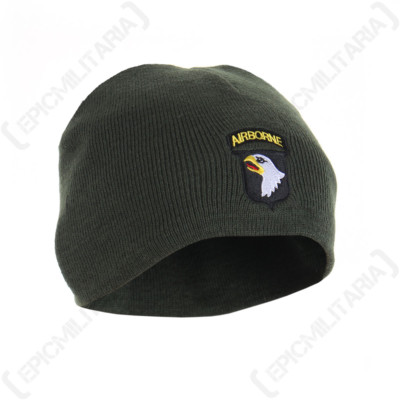 101st Airborne Beanie Mütze - American Army Soldat Adler Winter Strick Grün Neu