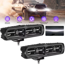 2X 6inch LED Driving Light Bar Spot Flood Work Lamp Fog Pods Offroad SUV 4WD UTV