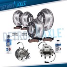 4WD Front Rear Drilled Rotor Brake Pad Bearing Hub for 2006-2008 Dodge Ram 3500