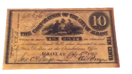1862 10 cents the corporatyon of the albany