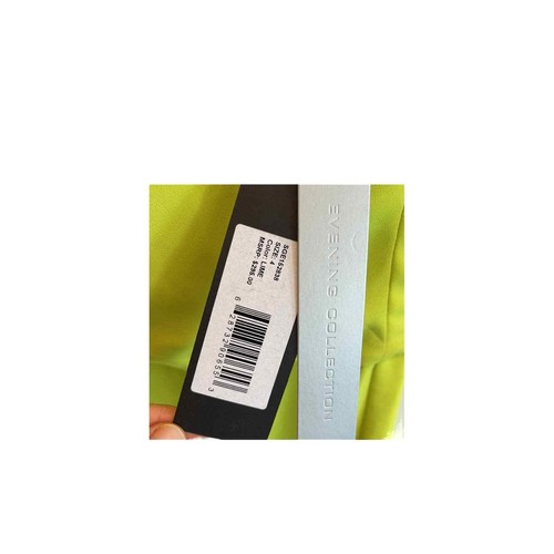 Halston Heritage Lime Mock Neck Sleeveless Drape Dress Size 2 - Picture 8 of 15