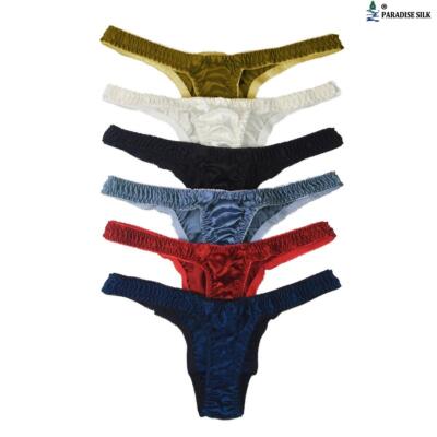 Womens Thong Panties Pure Silk  6 pairs in One Pack
