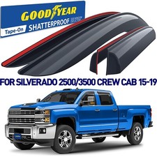 Rain Guards Vent Visors Shade for 2015-2019 Chevy Silverado 2500/3500 Crew Cab