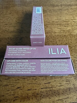 ILIA Balmy Gloss getöntes Lippenöl 4,3 ml nur für Sie (neutral nude) UVP 26 £ ~ Neu in OVP