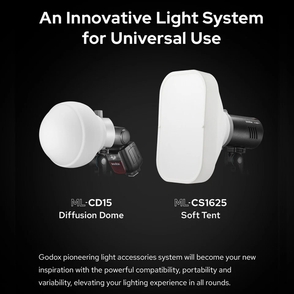 Godox ML-CD15 ML-CS162 Flash Diffusion Dome Soft Tent Camera Speedlite Diffuser - Image 2 of 4