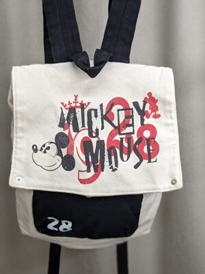 Mickey Mouse Vintage 1928 Style Canvas Back Pack JAPAN Disney Import Rare