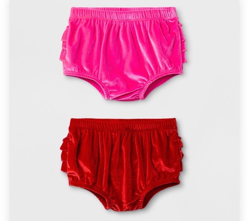 Baby Girls 2Pk Velour Ruffle Bum Bloomers Cat & Jack 0-3M - Picture 3 of 5