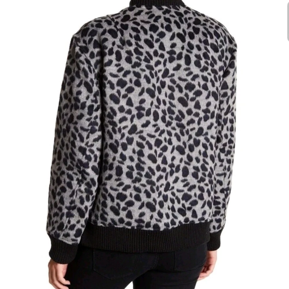 NWT Ro & De wool blend leopard Bomber Warm and gorgeous looking - Image 2 of 4