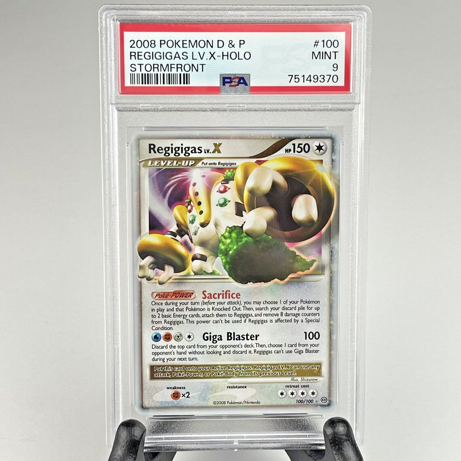 2008 Pokemon Diamond & Pearl Regigigas LV. X -Holo Rare 100/100 Stormfront PSA 9