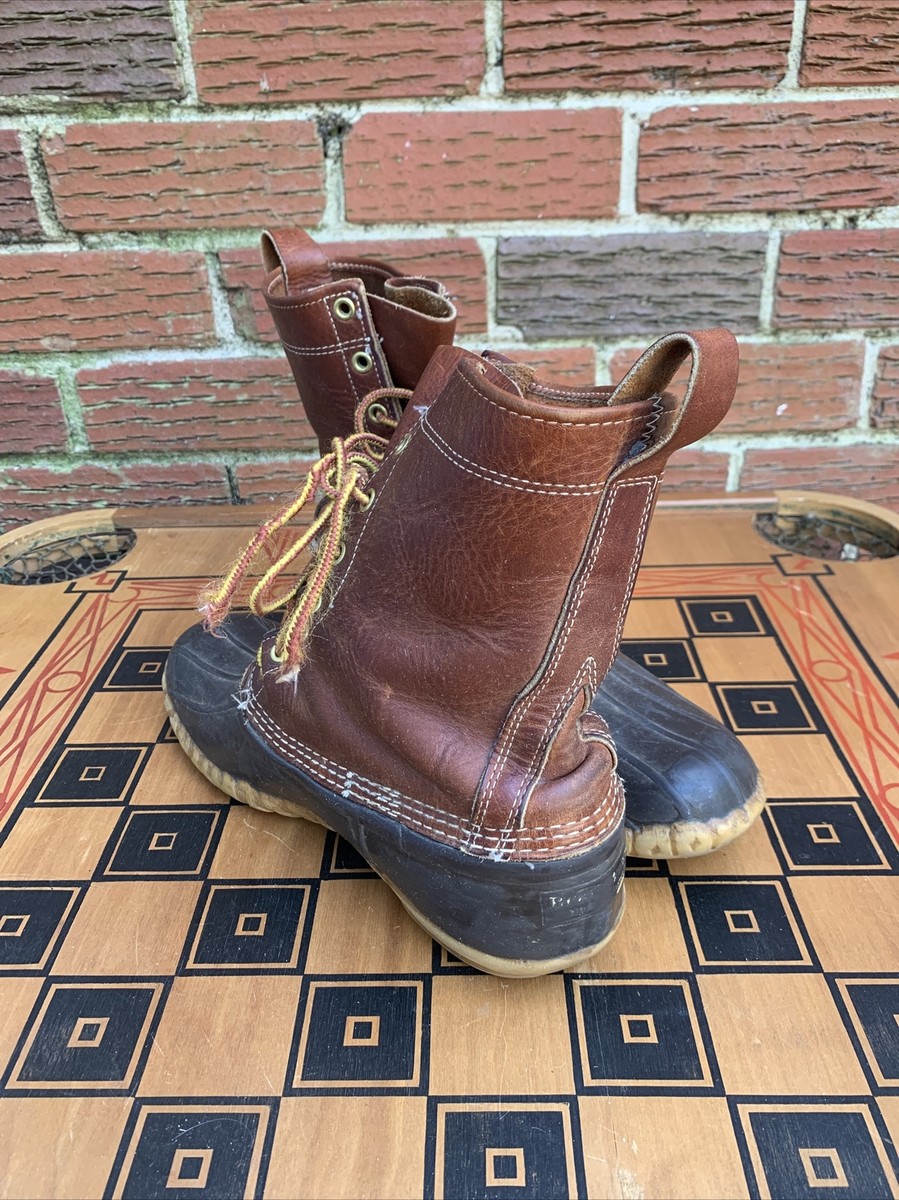 LL Bean Men 10 Bean Boots Leather Rubber Duck Bean USA Made 