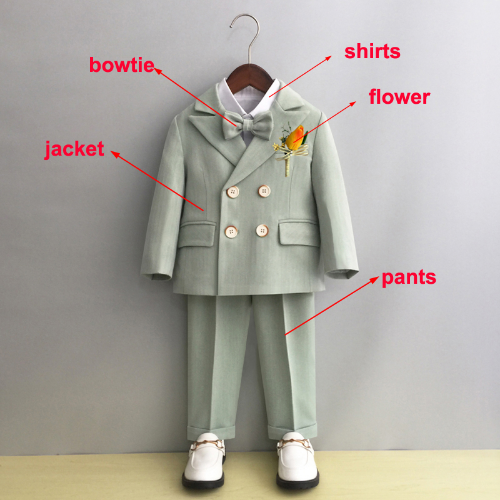 Child Formal Dress Suit Boys Birthday Costume Kids Jacket Pants Bowtie Clothes - Picture 14 of 42