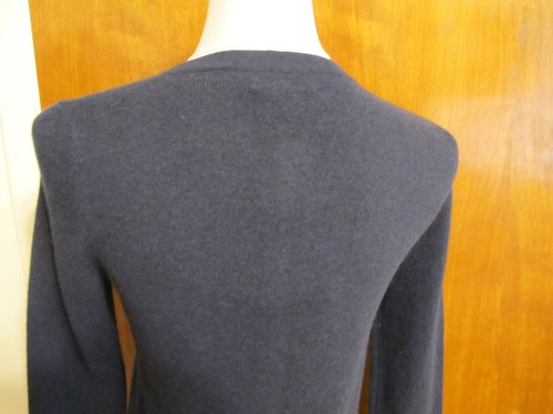 Bloomingdale's Women's Dark Navy 2 Ply Cashmere Luxe Cardigan Xsmall  - Picture 10 of 11