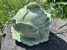 1993 Holland Mold Cabbage Head Bowl/Soup Tureen with Under Plate Artist Signed