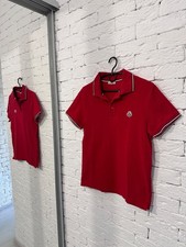 Moncler Polo Shirt Red Men  s XS Tagged S Maglia Manica Corta Logo Slim Fit