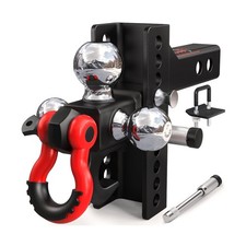 TYT Adjustable Tri-Ball Trailer Hitch for 2 inch Receiver, 4.5" Drop/Rise, Tr...