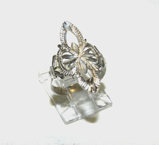 Silver Ornate Filigree Long Ring 925 Vintage