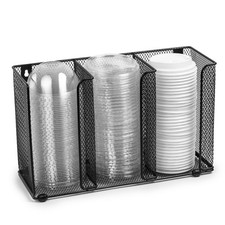 Lid Organizer Holder for Plastic Lids and Cups, 3 Compartments