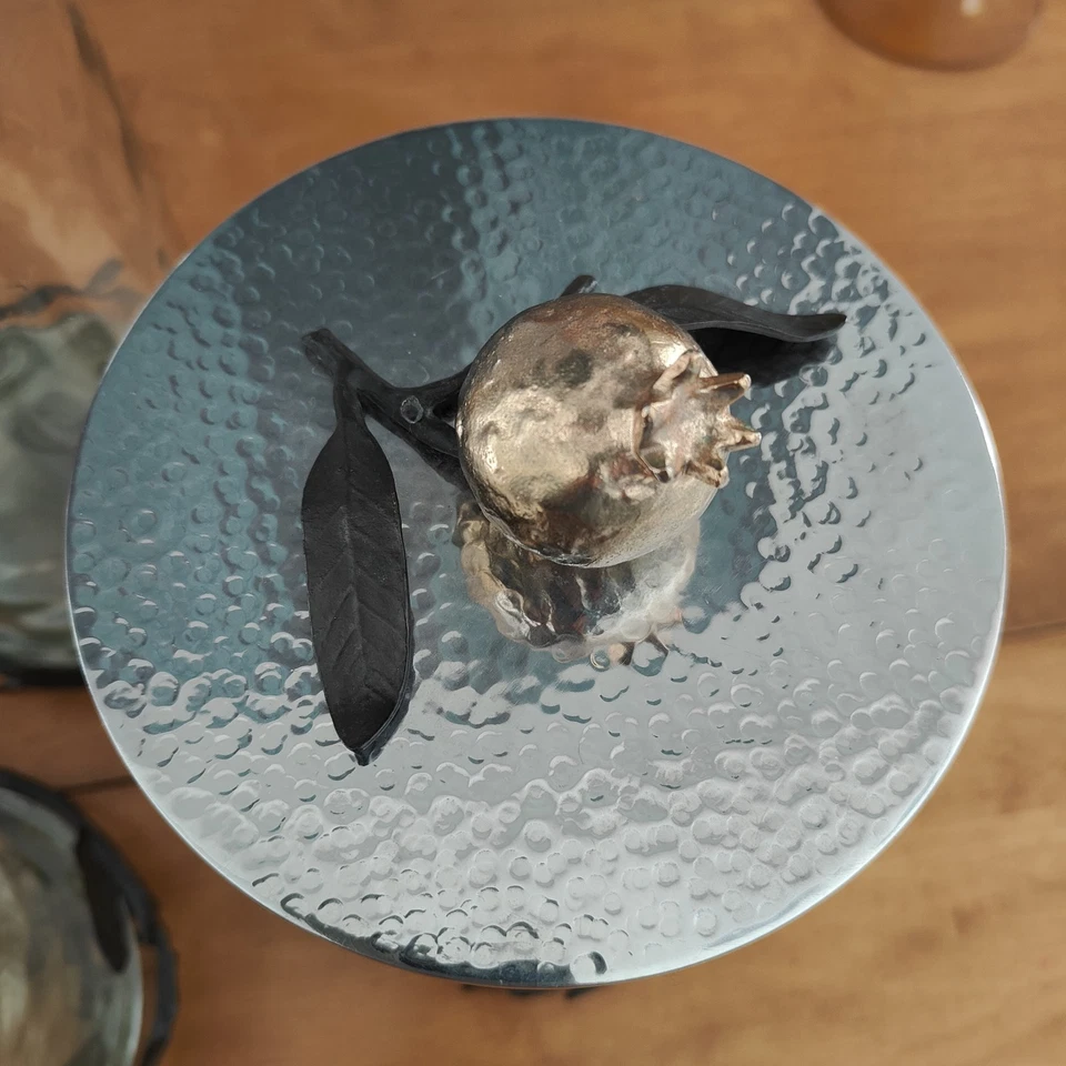 Juego de 3 BOTES MICHAEL ARAM ~ GRANADA ~ LATÓN BRONCE VIDRIO Foto 4 de 4