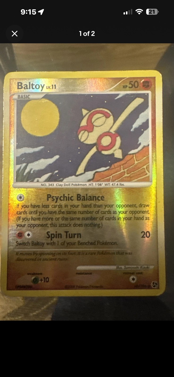 Baltoy 60/106 Great Encounters Reverse Holo
