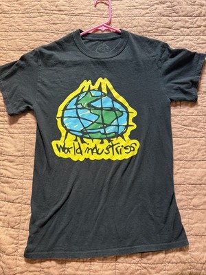Y2K World Industries Skate Tee black  Graffiti Globe Graphic small used 