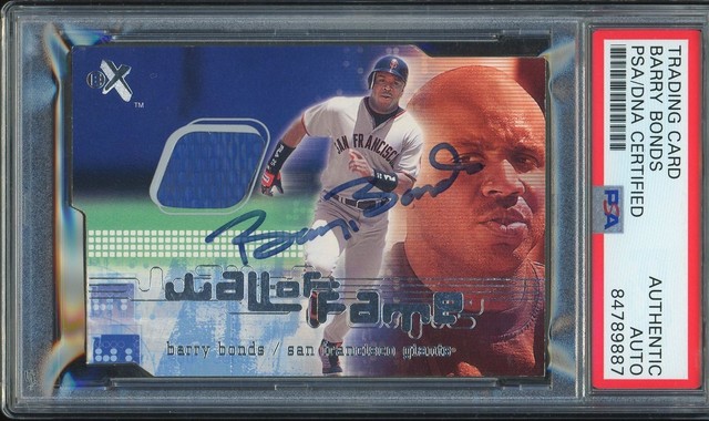 BARRY BONDS Autograph 2001 Fleer E-X Wall of Fame PSA/DNA PSA AUTO Signed