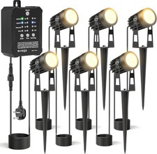 HIBOITEC 6PCS Outdoor Garden Lights with Transformer, 52FT Photocell Sensor