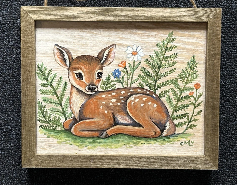 Animal bebé bosque original pintado a mano arte/decoración infantil. Oso, zorro, ciervo, conejito Foto 4 de 4