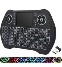Backlit Mini Wireless Keyboard Touchpad Mouse Combo with Rechargable Li-Ion Batt