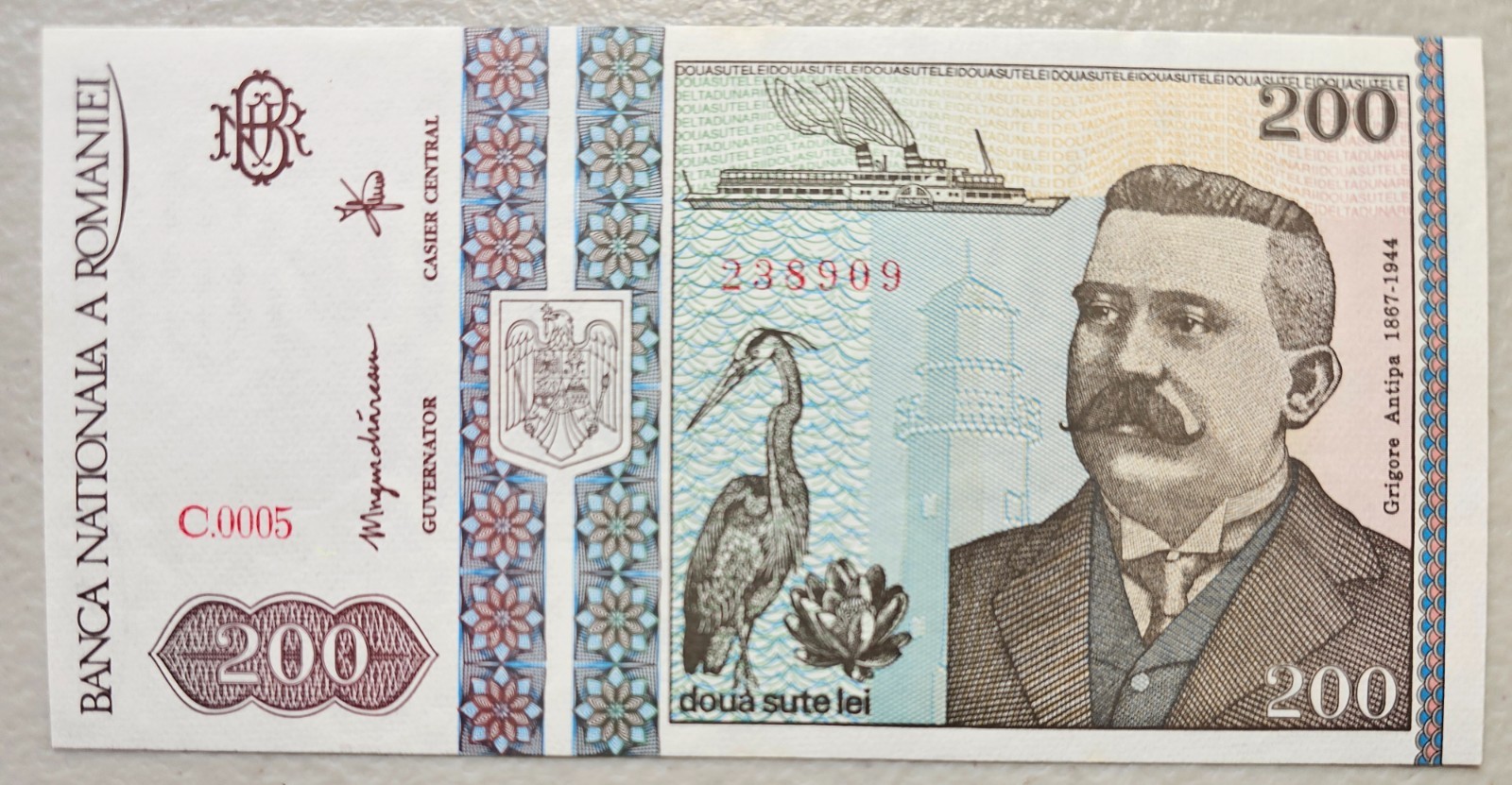 Romania 200 Lei 1992 Unc