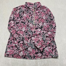 Sudadera Lilly Pulitzer Script Skipper 1/2 Cremallera Mujer Grande Rosa Oso Panda