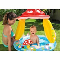 Intex Babypool Mushroom Mit Sonnenschutz, Wasserbedarf Ca 45L Aufblasbarer Boden