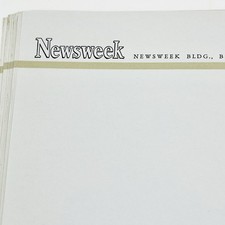 Vintage Newsweek Letterhead Unused 20 Sheets ...