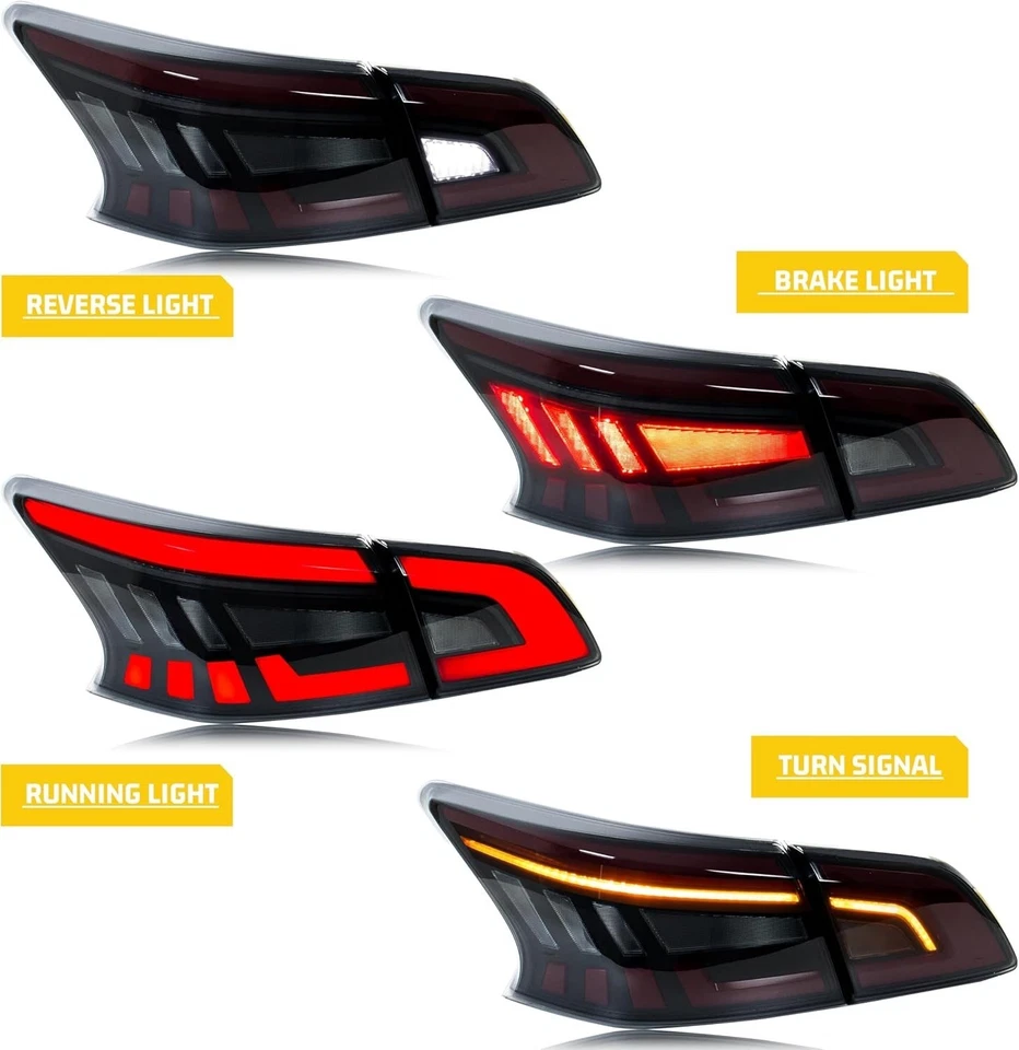 Par de luces traseras LED de señal secuencial para Nissan Sentra B17 2013-2019 Foto 2 de 4