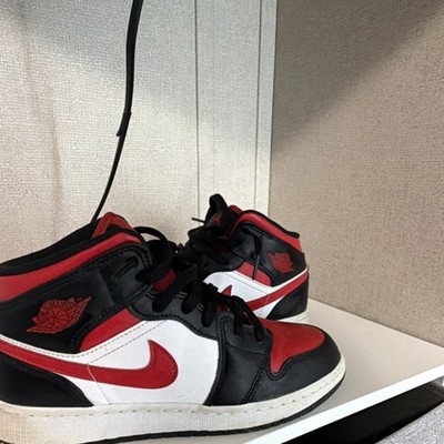 Nike Air Force 1 Men s Mid Top Black Red White Suede Colorblock Lace-Up