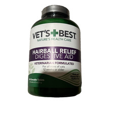 Vets Best Hairball Relief Digestive Aid Chewables 180 Ct Cats Exp 9/28 New Seal