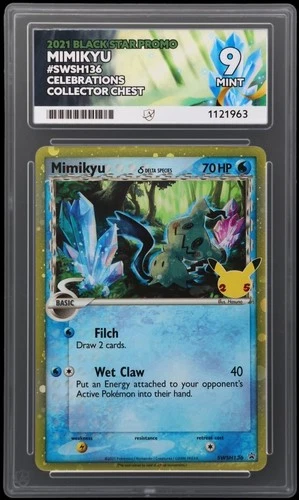 Mimikyu SWSH136 Celebrations Black Star Promo Graded Pokemon Card ACE 9 MINT