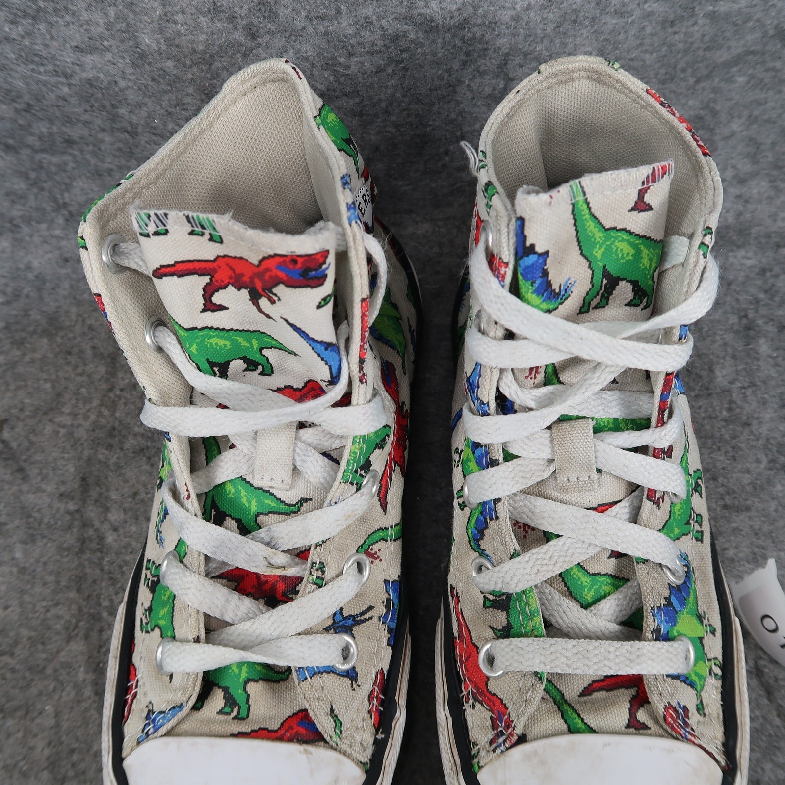 Converse Shoes Junior 1 Chuck Taylor All Star High Top Sneakers Dinosaurs Canvas thumbnail 3