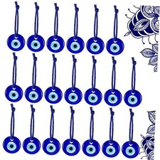 20 Pieces Turkish Blue Evil Eye Beads Charms Pendants Crafting Glass Beads