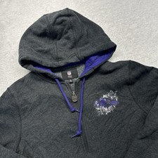 Baltimore Ravens Full Zip Hooded Swestshirt Womens M Dark Gray Purple Big Logo