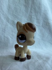 Littlest Pet Shop LPS #1142 Horse Pony Authentic Hasbro Tan Brown Purple Eyes