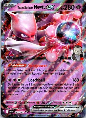 Team Rocket's Mewtwu ex - Double Rare SV10: Destined Rivals 081/182 NM Deutsch P