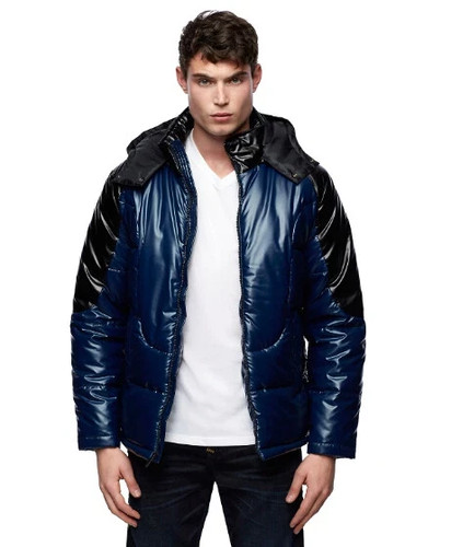 True Religion Men's Winter Shiny Puffer Jacket with Detachable Hood 103405 Sz XL - Picture 1 of 6