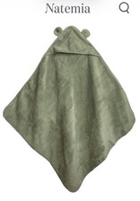 Natemia Green Organic Cotton Baby Toddler Hooded Towel