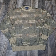 Vintage Northern Isles Grandpa Knit Sweater Adult Large Brown Ugly 90s Mens