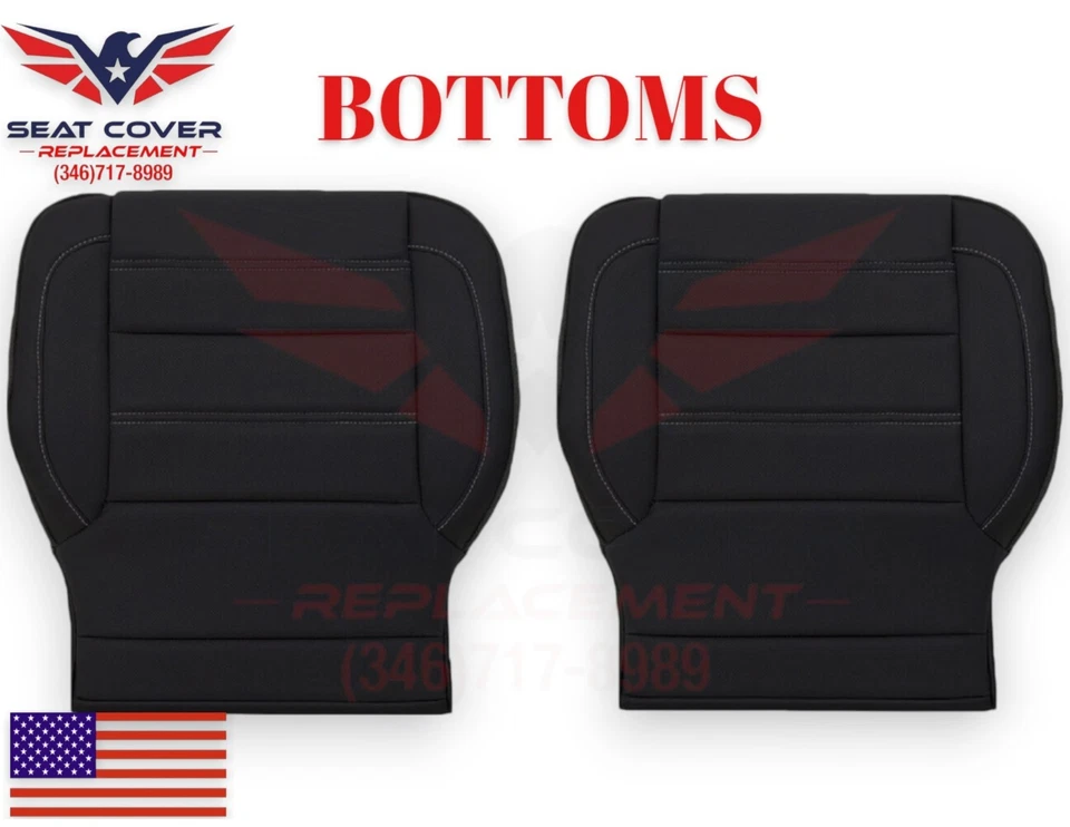 2014 - 2019 GMC Sierra 3500HD Denali 黑色穿孔皮革前座套 — 第 4/4 张图片